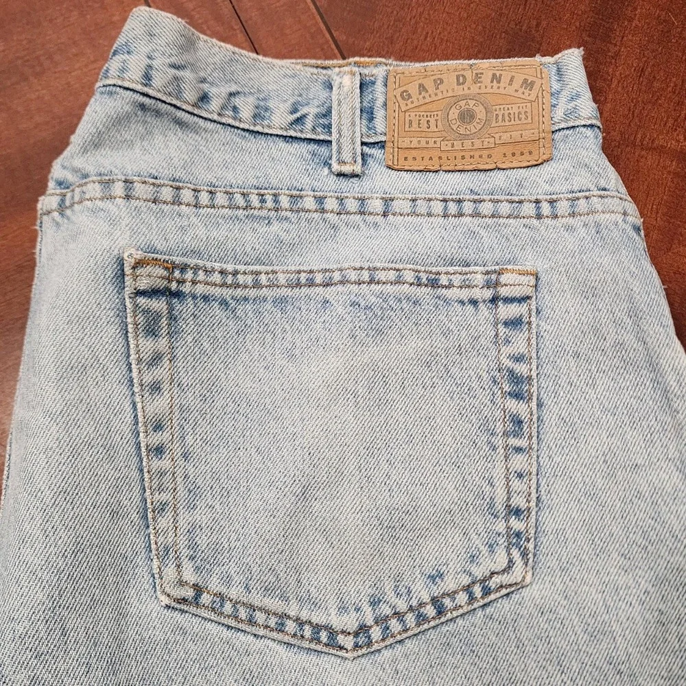 VTG Gap Jeans Mens 40x32 Blue Straight Leg Baggy Light Wash Denim Made USA 90s